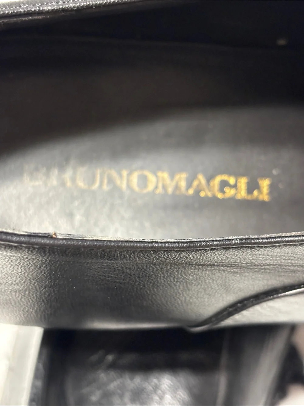 Bruno Magli Black Leather Cap-Toe Oxfords